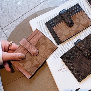  P Ví Đựng Thẻ Bằng pvc + Da Thật Siêu Mỏng Cao Cấp mini Đơn Giản Phong Cách retro Độc Đáo Có Nhiều Ngăn Đựng Thẻ Cho Nữ 
