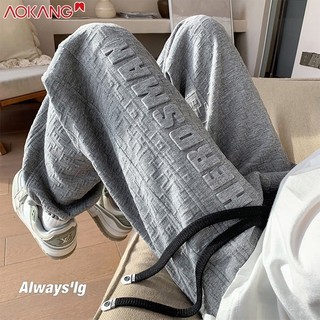 Aokong American vibe nặng nề ba chiều thiết kế in thép rộng rãi quần thể thao cỡ lớn
