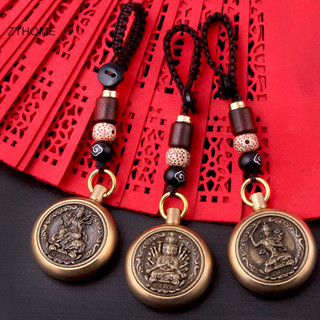 Zthome vintage đồng may mắn dây móc khóa mặt dây đồng cung hoàng đạo phật xe móc khóa tám vị thần vĩ đại bồ tát xe móc chìa khóa mặt dây chuyền hot