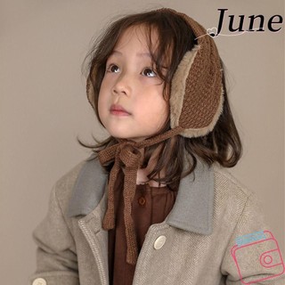 June Chụp Tai Bằng Len Dày Dặn Giữ Ấm Chống Lạnh Bảo Vệ Tai