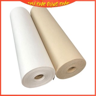 Cuộn giấy xuyến chỉ màu cổ màu trắng viết thư pháp - vẽ tranh thủy mặc dài 100m Thư Pháp Dụng Phẩm
