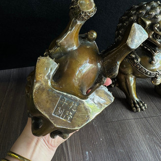 tượng lân , đôi lân sư LS20cm chất liệu đồng