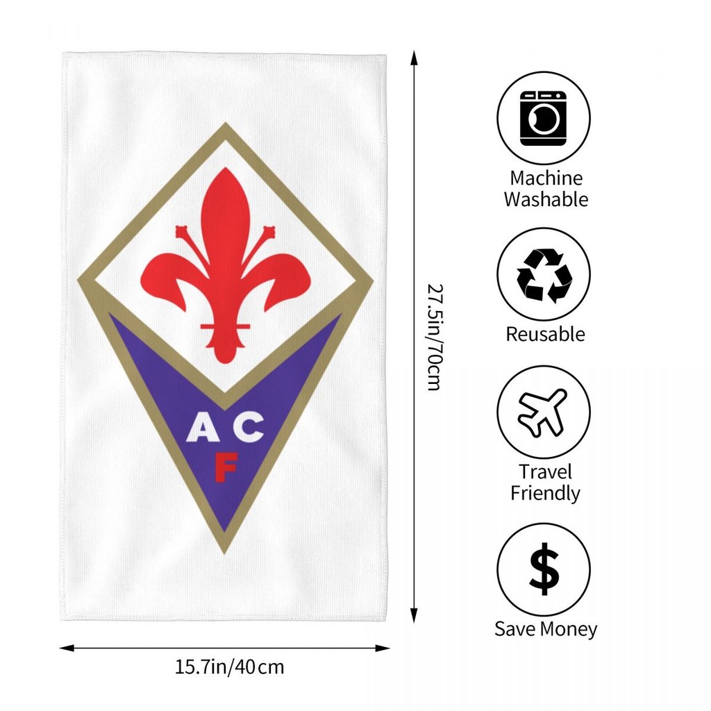 ACF Fiorentina logo Thấm Hút Khăn Vuông Khăn Mặt Đi Biển Khăn Tay Khăn Tắm Chạy Bộ Thể Dục Yoga Khăn