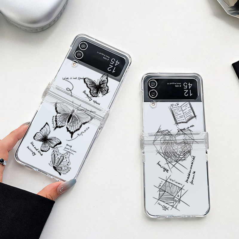 Ốp Điện Thoại Cho Samsung Galaxy Z Flip 6 5 4 3 Chống Sốc Trong Suốt Gấp Cứng PC Dành Cho Samsung Z 