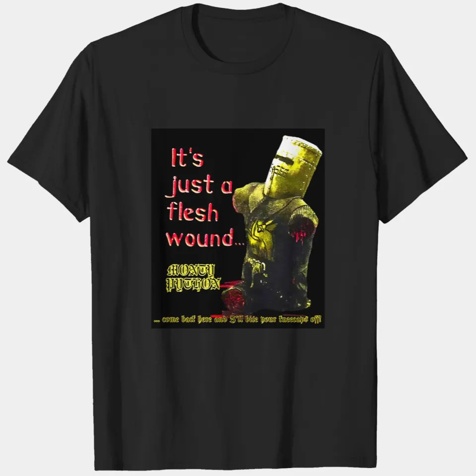 Monty Python Áo Sơ Mi Hiệp Sĩ Đen Chén Thánh Kinh Dị Áo Thun Unisex Xs-3Xl