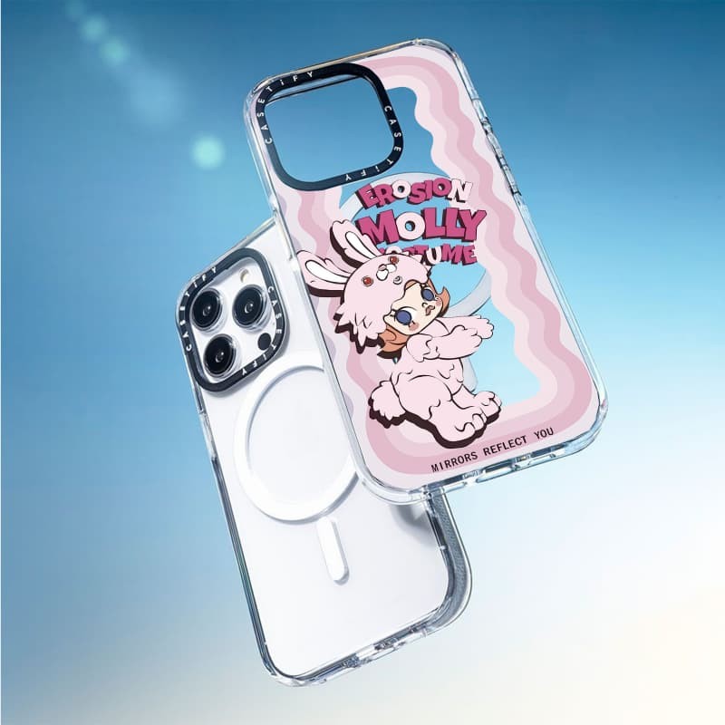 Casetify X Erosion Molly Case Tác động trong suốt Vỏ hút từ tính cho iPhone 16 / 15 / 14 / 13 Pro Ma