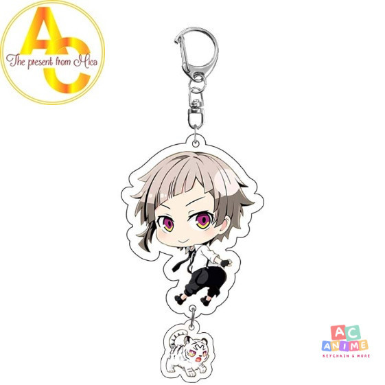 Bungou Đi Lạc Chó Acrylic Móc Khóa Dazai Osamu Nakajima Atsushi