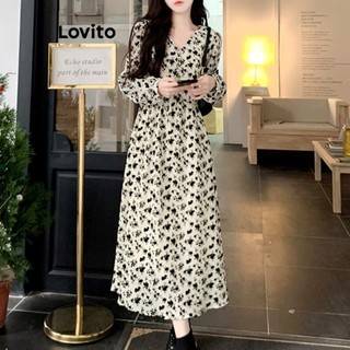 Lovito Váy thường ngày họa tiết hoa cho nữ LNE43546