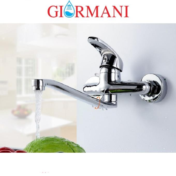 Vòi Rửa Bát, Rửa Chén Nóng Lạnh Cắm Tường VRB09 đã bao gồm đôi chân đồng chữ Z