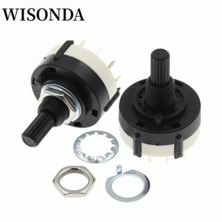 1 chiếc rs26 nhựa 4 cực 3 vị trí dây xoay công tắc 2 cực6 vị trí 1 cực12 vị trí tay cầm chiều dài 21mm trục ban nhạc công tắc
