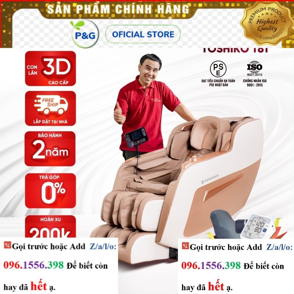 Ghế massage Toshiko T81 công nghệ con lăn 3D cao cấp sale