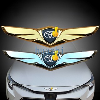 Dành Cho Xe Toyota Phía Trước Hood Đồ Trang Trí Bonnet Kim Loại Trang Trí Logo Đôi Cánh Thiên Thần Dán Phù Hợp Với Hilux Yaris Fortuner Corolla Cross Corolla HiAce Alphard Camry Vios C-HR Phụ Kiện