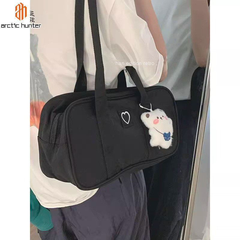 Arctic Hunter Túi xách nữ canvas giản dị phong cách đại học phong cách Hàn Quốc, túi gối đeo vai dung tích lớn đa năng