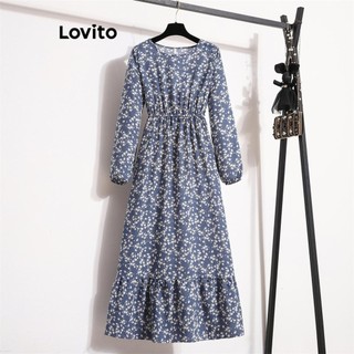 Đầm Lovito họa tiết hoa nhí phong cách thường ngày cho nữ LCW02050
