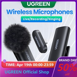 Micro không dây UGREEN dạng kẹp giảm tiếng ồn hỗ trợ quay video/ phát trực tiếp