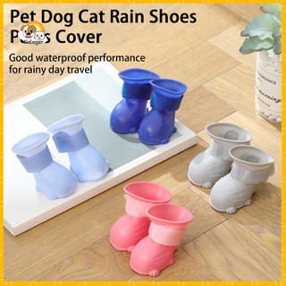 4 giày thú cưng chống trơn trượt chống mài mòn cho thú cưng mèo chó paw móng tay có giày mưa đồ dùng cho thú cưng