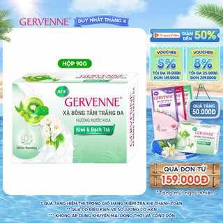 Xà bông tắm trắng da hương nước hoa Gervenne Kiwi & Bạch Trà 90gr