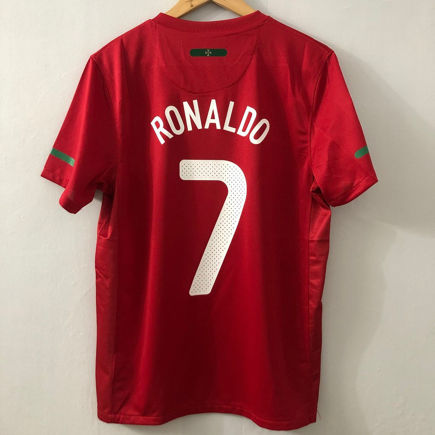 Áo bóng đá sân nhà Bồ Đào Nha 2010 Nam RONALDO Retro 10 World Cup Áo sơ mi
