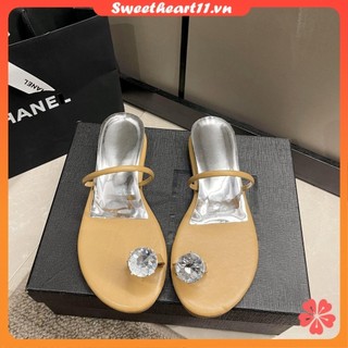 Giày sandal nữ mùa hè 2024 thiết kế retro giày đế nêm dép