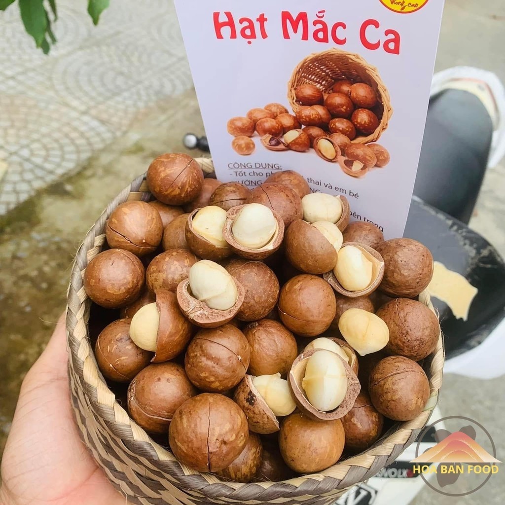 Macca hữu cơ Lai Châu sấy nứt vỏ loại 1 size đại sấy chín từ macca tươi. Mắc ca, mac ca sấy khô nguy