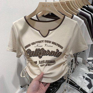 Áo thun rút dây hàng QC cao cấp, Áo thun nữ rút eo, Có đủ size, Mã AT04