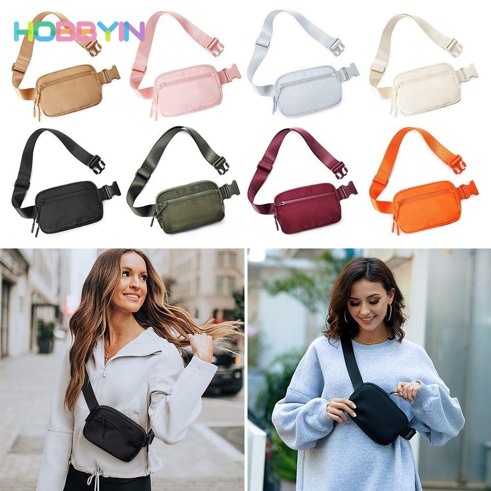 HOBBYIN Eo Túi Đeo Hông 4 Ngăn Có Khóa Kéo Tùy Chỉnh Thời Trang Cho Nam Và Nữ