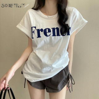 SOERVIMY áo phông áo thun nữ croptop baby tee Phong cách Trendy Dễ thương Minimalist WTX24402YY 17Z240425