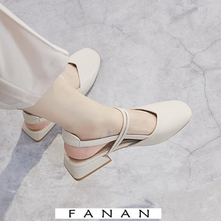 FANAN dép sandal nữ giày sandal nữ dép đế cao Lịch lãm Bền Êm ái Phong cách đơn giản FML24106NA 18Z240428