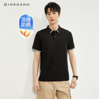 GIORDANO Nam Áo Sơ Mi Polo Làm Mát Đá UPF50 + Áo Sơ Mi Polo Cổ Áo Tương Phản Tay Ngắn Thời Trang Áo Sơ Mi Polo 13014216