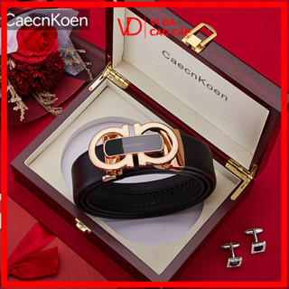 Thắt Lưng Nam Caecnkoen Dây Nịt Da Bò Lớp Đầu Tiên Công Sở Khóa Tự Động Bằng Da Thật 9PD44 [VD Luxury_Ví Da Cao Cấp]