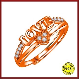 Đơn giản Luxury Guardian Chân thành Moissanite Chữ tình yêu Tình yêu Nhẫn cầu hôn tình yêu