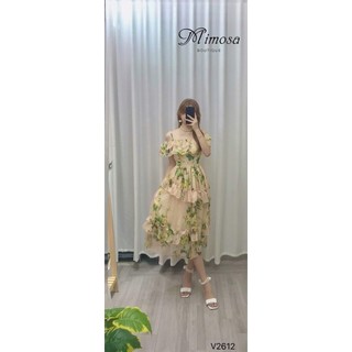 VÁY HOA XÒE TRỄ VAI V2612