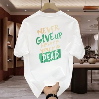 Áo thun nam nữ hai mặt in khẩu hiệu-Không bao giờ bỏ cuộc Áo sơ mi Cotton ngắn tay có đáy bé trai