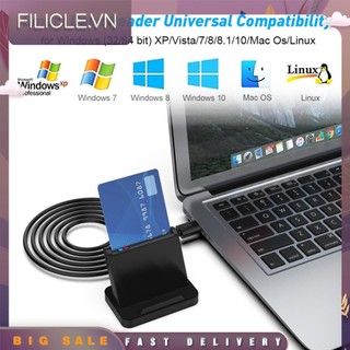 [Filicle.vn] SCR816 USB Smart ID IC SIM CAC Card Reader cho Windows 10 8 7 Max OS Linux