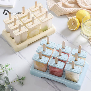 Maxgepc kem popsicle khuôn diy máy làm kem tự chế hộp đá có que nhựa khuôn kẹo khay đá dụng cụ nhà bếp mới
