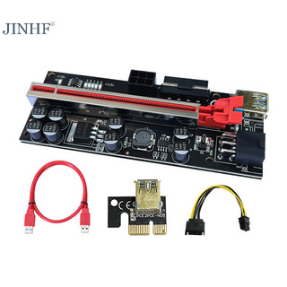 Jinhf VER010S USB3.0 PCI-E Riser VER010 PLUS Express 1X 4X 8X 16X Bộ mở rộng Pcie Riser Adapter Card SATA 6Pin Power HOT