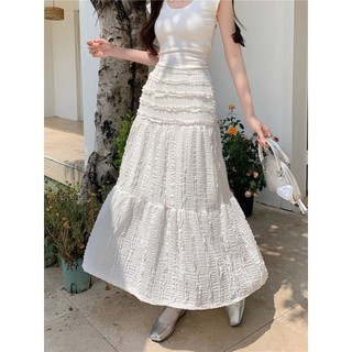 Jiashuchen Kích Thước Lớn Phong Cách Nhẹ Nhàng Váy Đen Nữ Mùa Hè Cao Cấp Ôm Hơn Nhìn Bánh Váy Drape Sense Ren Váy Dài