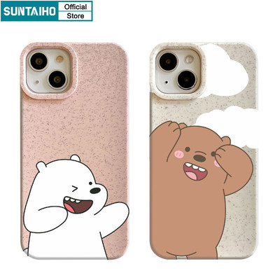 Suntaiho Ngộ nghĩnh Dễ Thương Vỏ Hoạt Hình Gấu Cặp Đôi Họa Tiết Ốp Điện Thoại Cho Iphone 15 14 12 13 11 Pro Max IP 7 8 Plus Iphon X Xs XR Xs Max Silicone Mềm Cao Cấp Chống Sốc Ốp Lưng