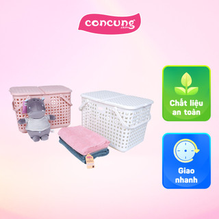 Giỏ xách quai giữa Nachi có nắp - Trắng