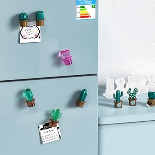 San * Khuôn silicon nhựa Epoxy Khuôn dán tủ lạnh xương rồng không đều Khuôn để trang trí bảng trắng và tủ lạnh Thông báo