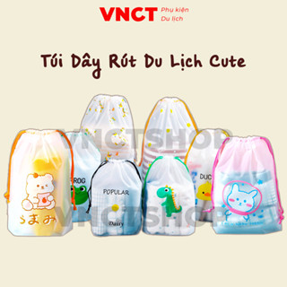 Túi dây rút cute vnct, túi rút dây đựng giày dép quần áo đồ lót du lịch dễ thương nhựa chống nước