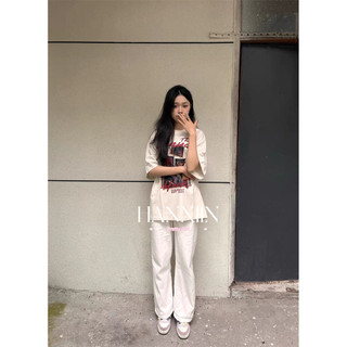 HANXIN áo phông áo thun nữ croptop baby tee thời trang Phong cách Fashion Cute WTX2451B5J 22Z240527