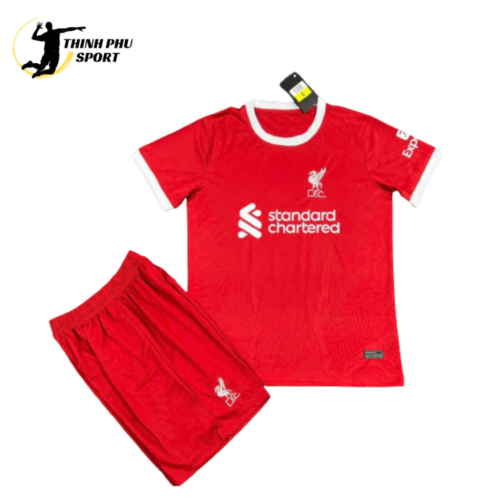 Đồ Đá Banh mẫu mới nhất 2023/2024 , Quần Áo CLB Liverpool thun lạnh mát mẻ cao cấp Logo In ( Hình Th