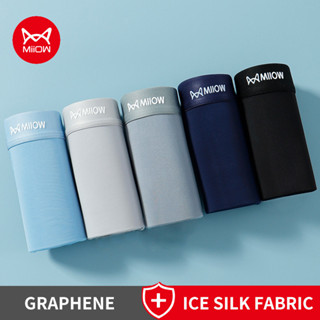 Miiow 4 Ice Silk Quần Lót Nam Graphene Kháng Khuẩn Quần Lót Nam Mùa Hè Mỏng Thoáng Khí Người Võ Sĩ Thân Quần Lót Nam