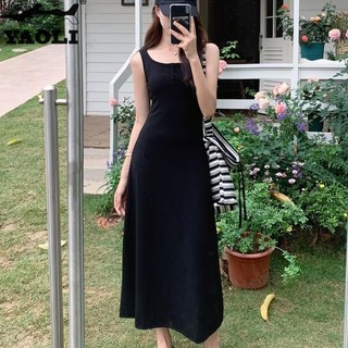 YAOLI Váy Nữ Phong Cách Mới Eo Giảm Béo Suspender Váy Resort Phong Cách Chữ A Váy Giữa Chiều Dài