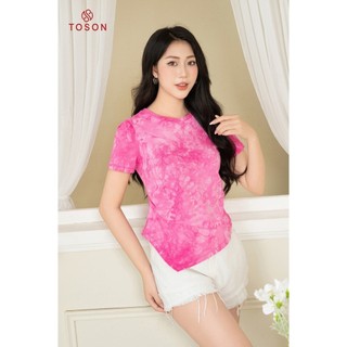 Áo cotton loang hồng xếp nhún eo AP321P24 - TOSON