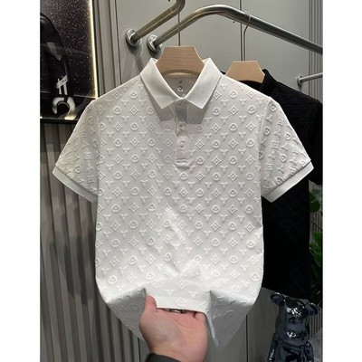 Áo Polo Nam Slim Fit Doanh Nhân Mỹ Hàn Quốc Màu Trơn Thời Trang Jacquard Polo Cổ Plus Kích Thước BEFOYI ZYQ405