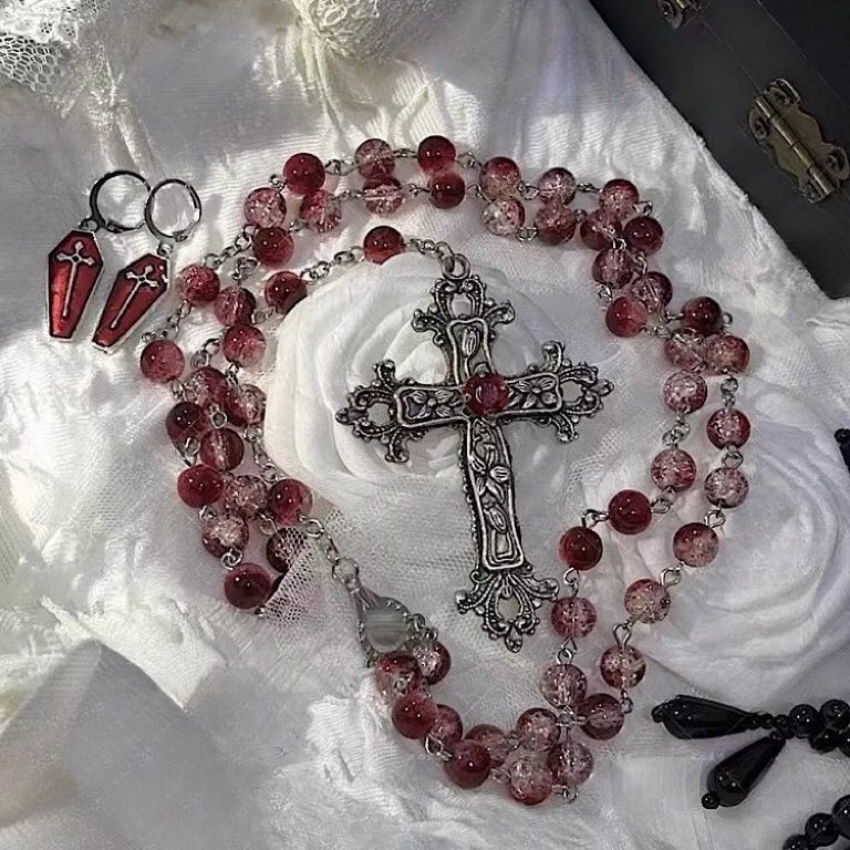 Gothic Gothic Gothic Gothic Vòng Cổ Dark Punk Yabi Chữ Thập Vòng Cổ Niche Cao Cấp Thoáng Mát Áo Len 