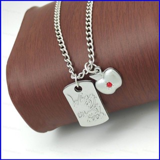 Vòng cổ YB Love and Deepspace Cùng tấm vuông kim loại Khi đến mặt dây chuyền