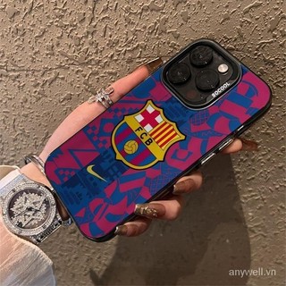 CREST Ốp điện thoại logo Barcelona cho iPhone 15 14 13 12 11 promax x xr xs 7 / 8 pro plus IMD màu bạc vỏ bóng đá World Cup